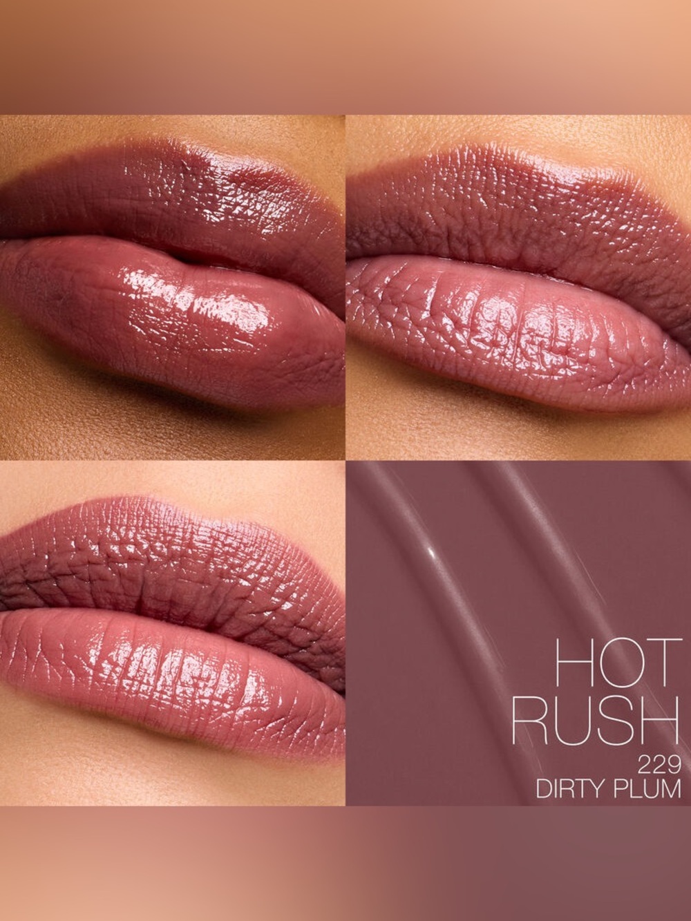 NARS Hot Rush Afterglow Sensual Shine Lipstick- dirty plum, sheer, high shine